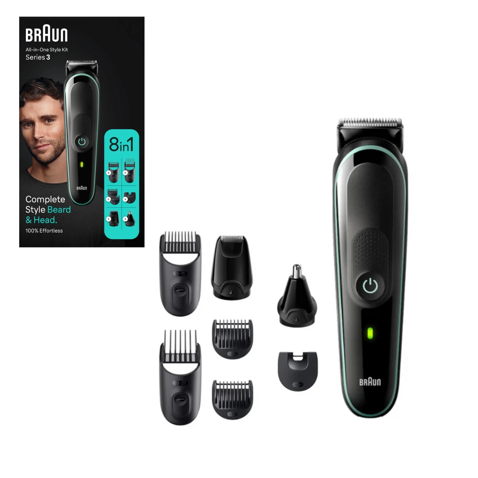 מכונת תספורת ועיצוב זקן נטענת 8 ב-1 Braun בראון MGK3441