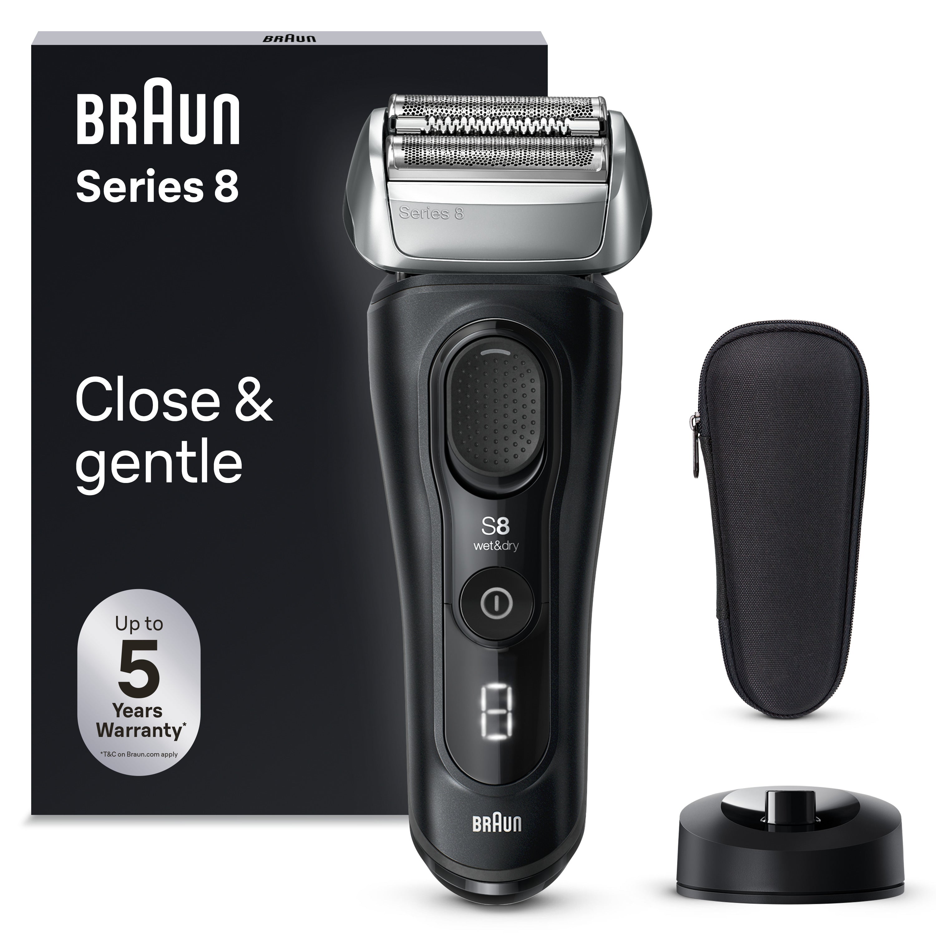 מכונה נטענת לגילוח רטוב / יבש  דגם 8510s מבית Braun